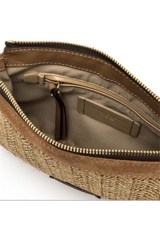 Tracolla Gianni Chiarini in paglia intrcciata colore cuoio. GIANNI CHIARINI | 12370-COOKIE